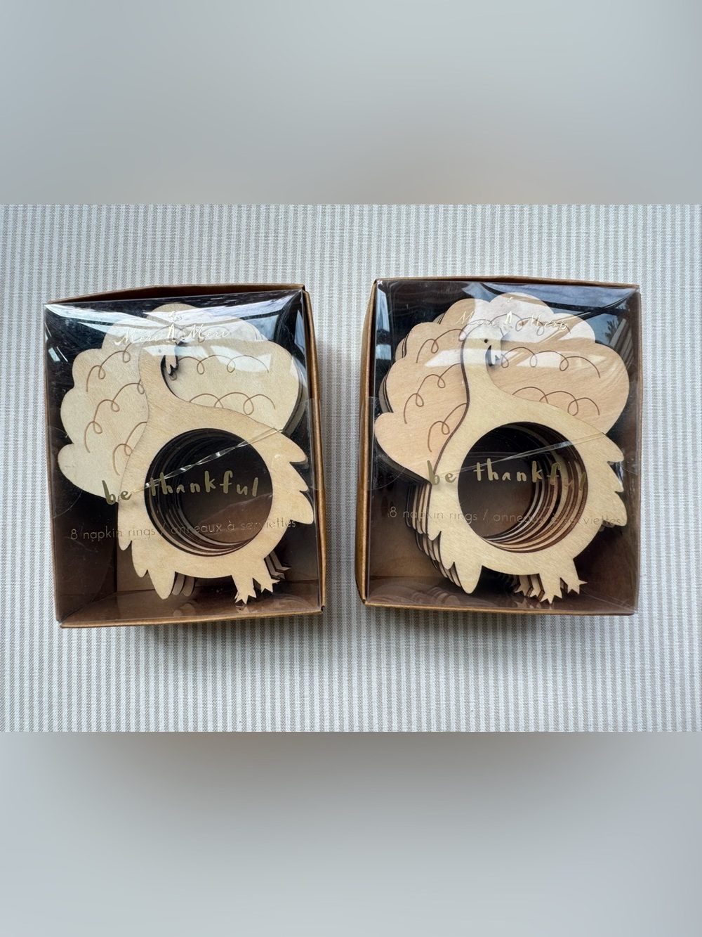Meri Meri NEW Wooden Thanksgiving Turkey Napkin Rings 16